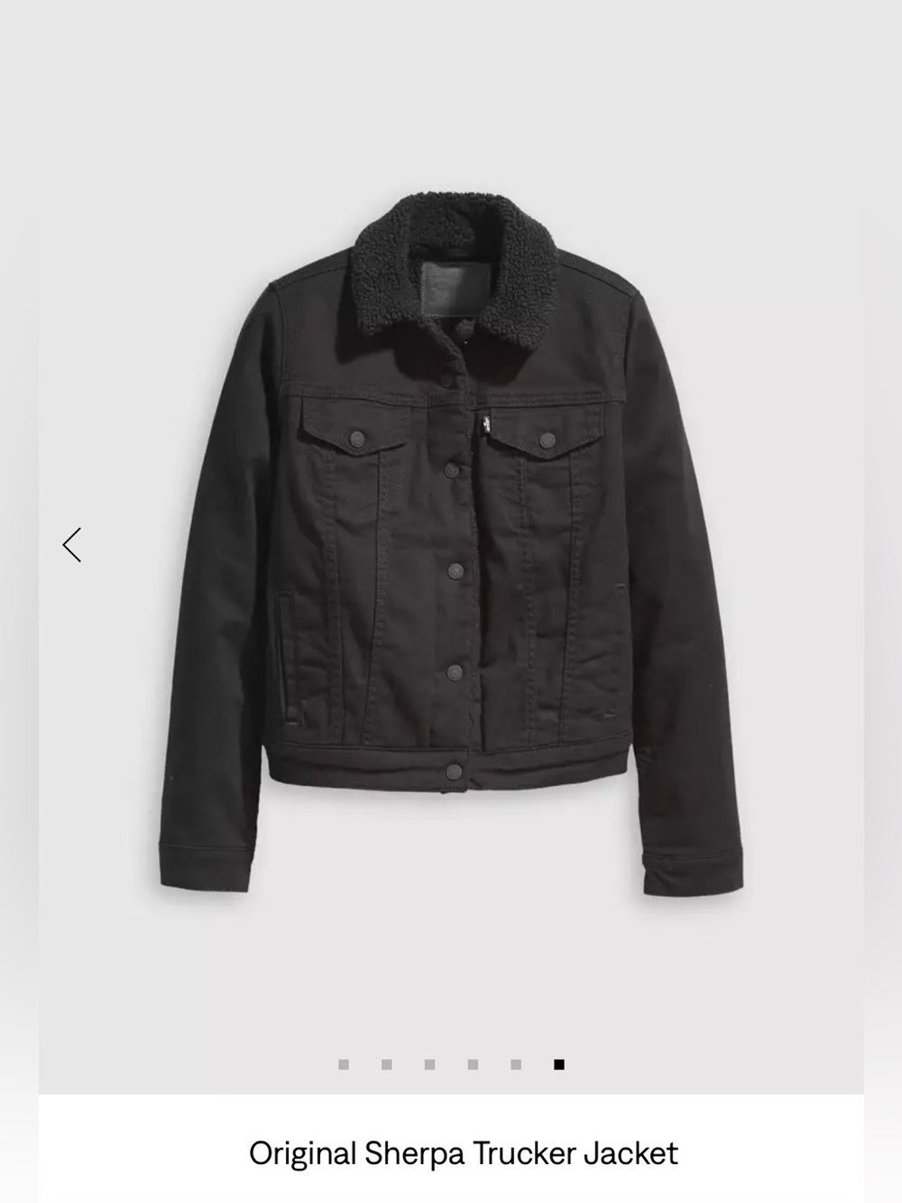 Levi's Black Sherpa Collar Denim Trucker Jacket